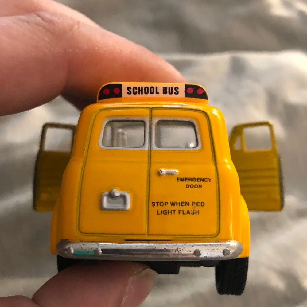 Classic Yellow School Bus Toy pull back action